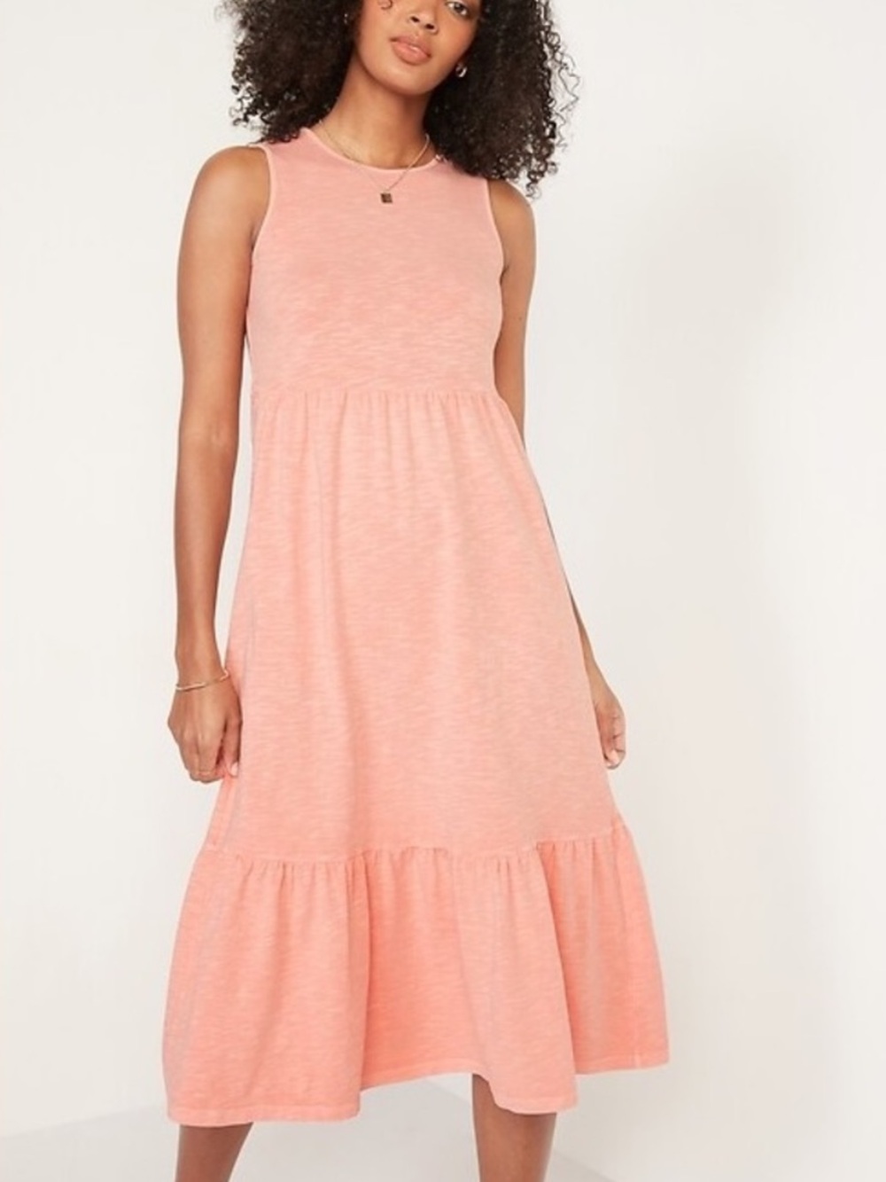 Old Navy Coral Tank Midi Dress